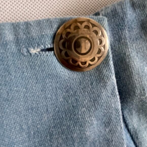 Vintage Rare Juli Original Designs Wrap Fringe Skirt Blue Red - Picture 6 of 7